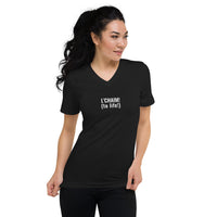 L'Chaim Black - Unisex V-Neck T-Shirt